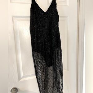 Sequin Sheer one piece with bodysuit underlay fits size 8